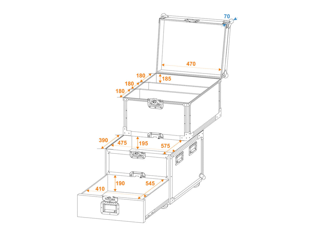 ROADINGER Universelles Roadie-Case mit Rollen