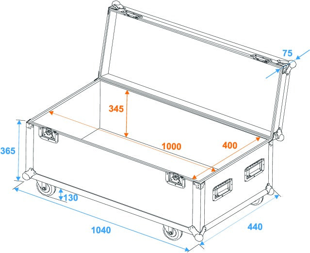 Eurolite Flightcase Pro with wheels (W:100 x D:40 x H:40cm)