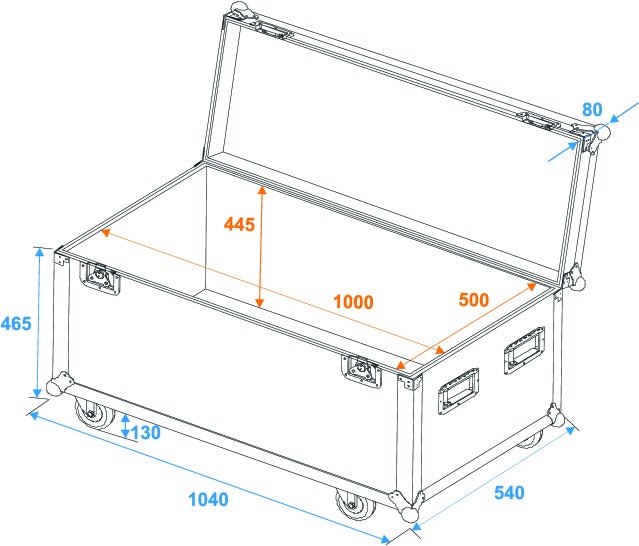 Eurolite Flightcase Pro with wheels (W:100 x D:50 H:50cm)