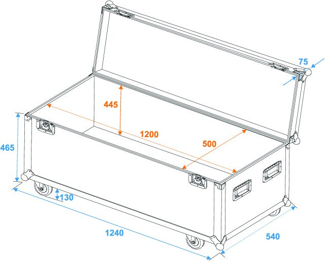 Eurolite Flightcase Pro mit Rollen (W:120 x D:50 x H:50cm)