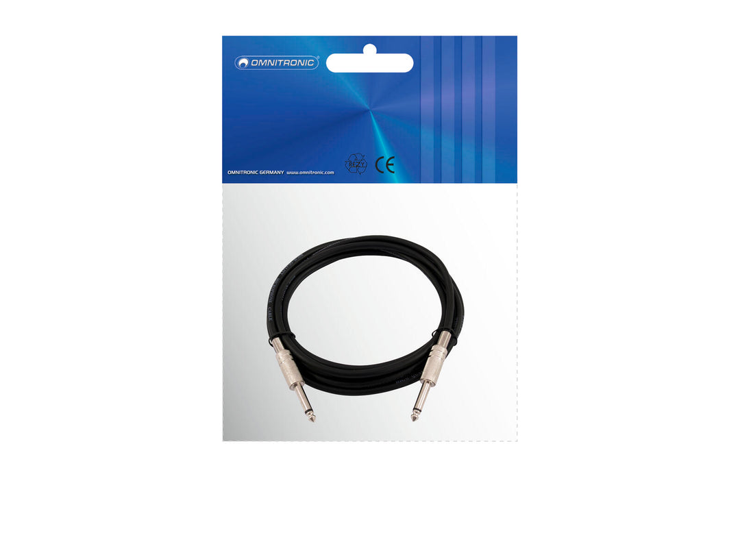 OMNITRONIC Jack-Kabel 6.3 mono 3m bk