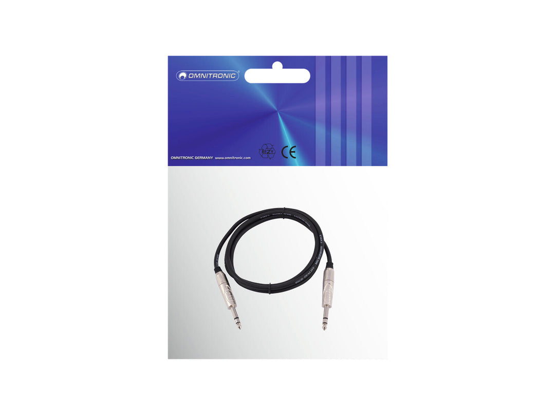 OMNITRONIC Klinkenkabel 6.3 Stereo 1m bk ROAD