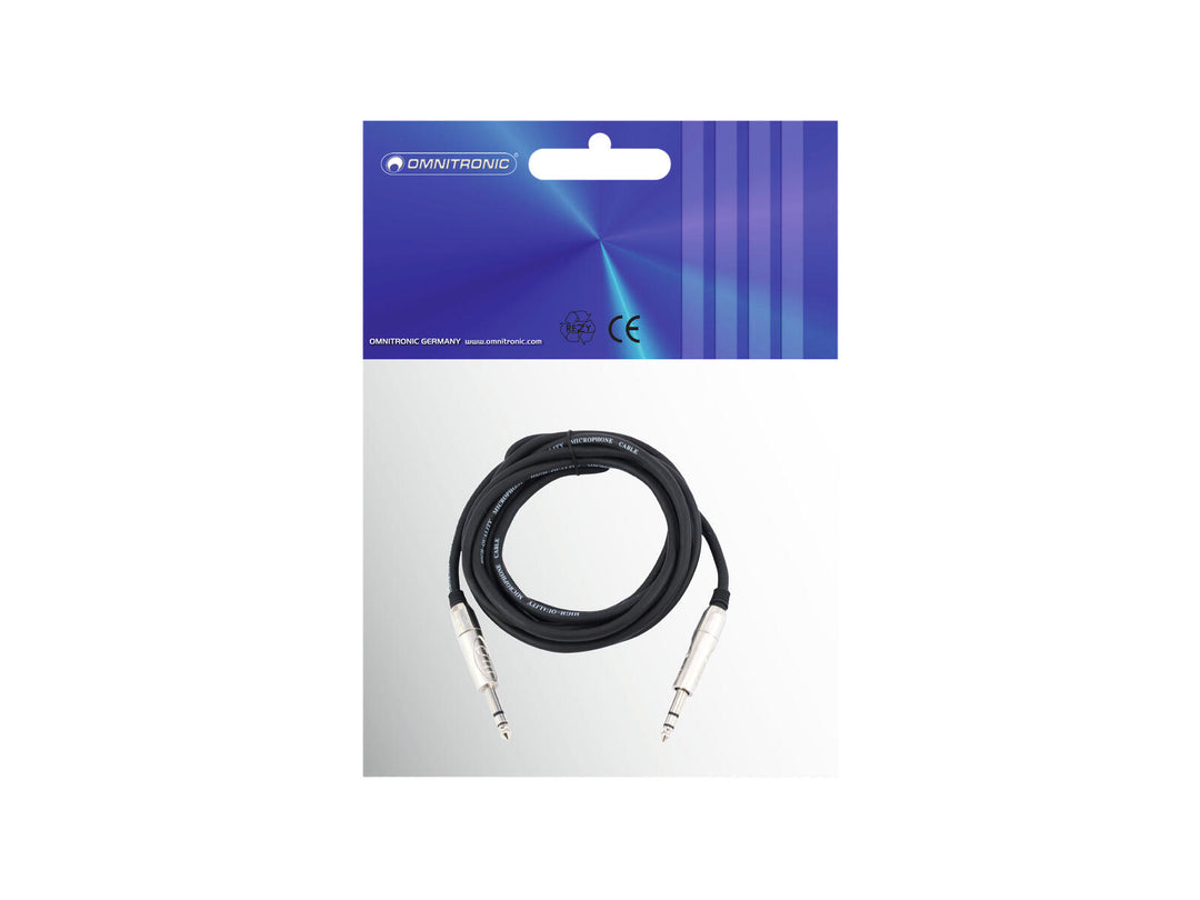 OMNITRONIC Klinkenkabel 6.3 Stereo 3m bk ROAD