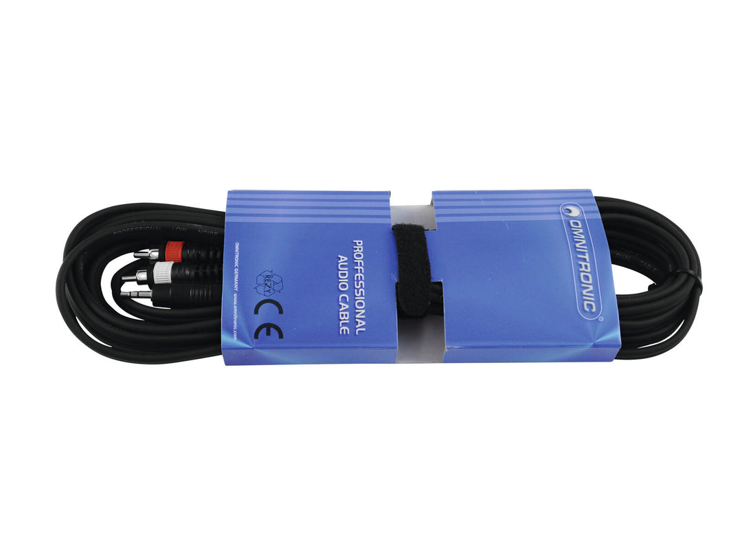 OMNITRONIC Adapterkabel 3.5-Klinke/2xRCA 6m bk