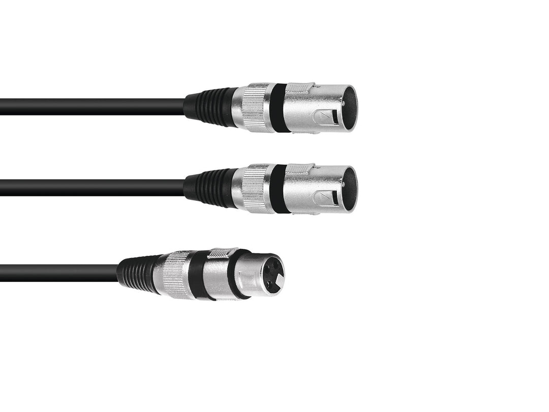 OMNITRONIC Adapterkabel XLR(F)/2xXLR(M) 1.5m bk