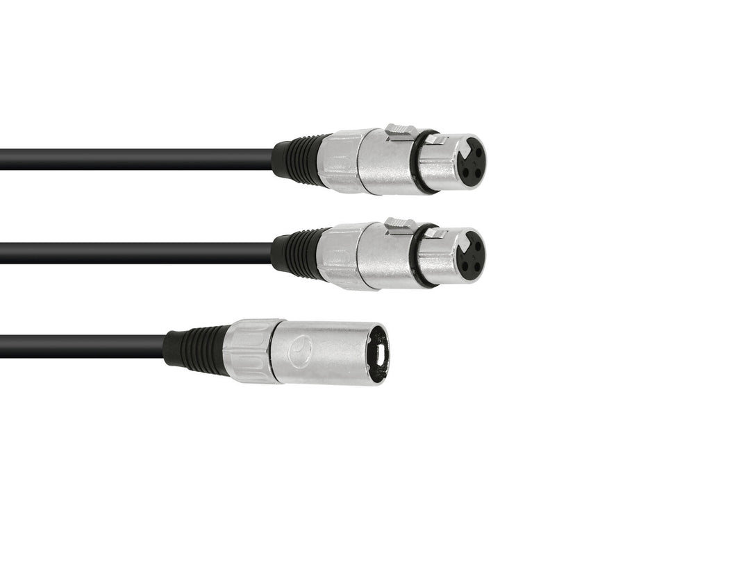 OMNITRONIC Adapterkabel XLR(M)/2xXLR(F) 0.5m bk