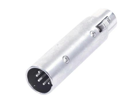 Adapter Audiostecker 3-polig XLR weiblich auf 5-polig XLR männlich