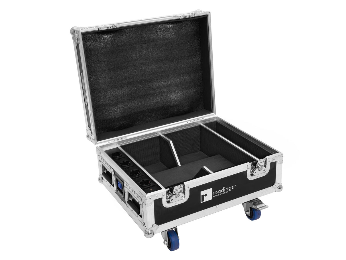 EUROLITE Set 4x AKKU IP UP-4 QCL Spot QuickDMX MK2 + Flightcase with wheels and charging function