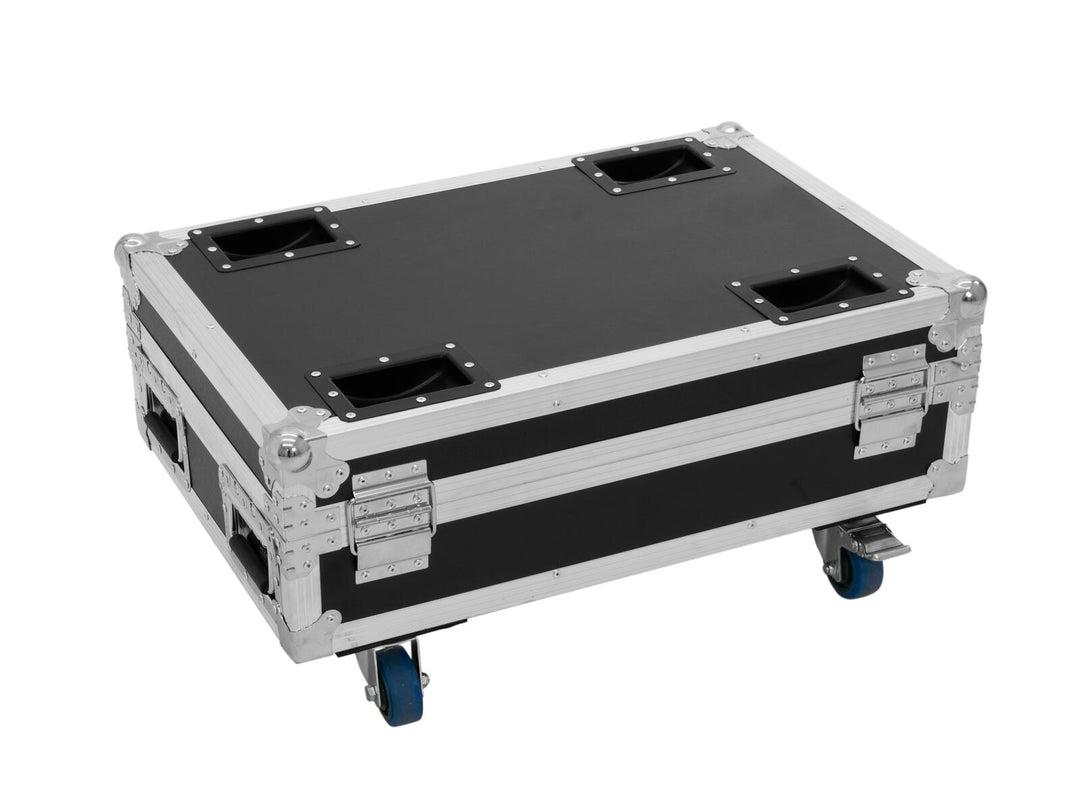 ROADINGER flightcase 4x AKKU BAR-6 Glow QCL Flex QuickDMX mit Ladefunktion