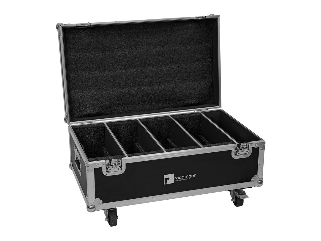 ROADINGER Flightcase für 4x LED CLS-18 QCL RGB/WW mit Rollen