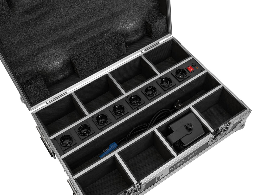 ROADINGER Flightcase 8x AKKU Mini IP UP-4 QCL spot MK2 mit Ladefunktion