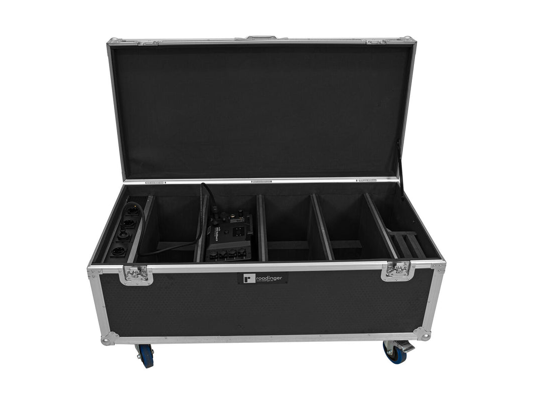 ROADINGER Flightcase für 4x AKKU Multiflood IP 18x10W RGBW Wash CRMX mit Ladefunktion