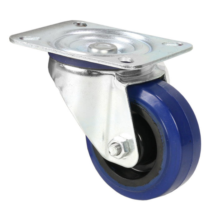 Adam Hall Hardware 372081 - Swivel Castor 80 mm mit blauen Rädern