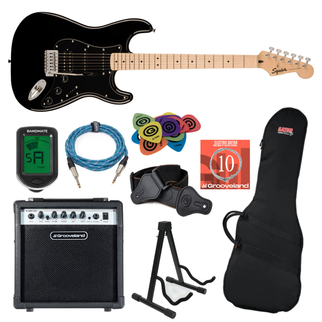 Fender Squier Sonic Stratocaster HSS Starterpaket (Schwarz)