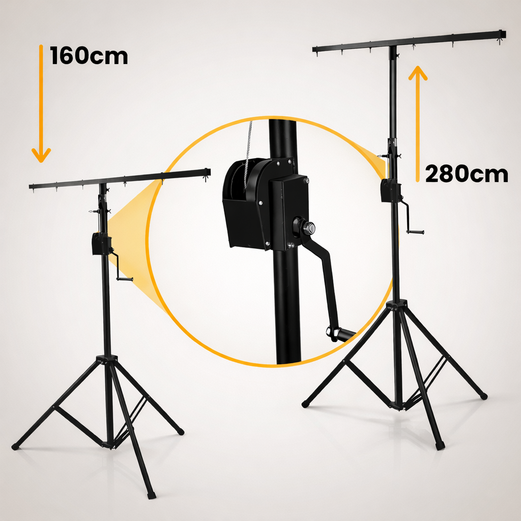 Hardman LS2 wind-up Lichtstativ, 1,6 bis 2,8 m, 50 kg