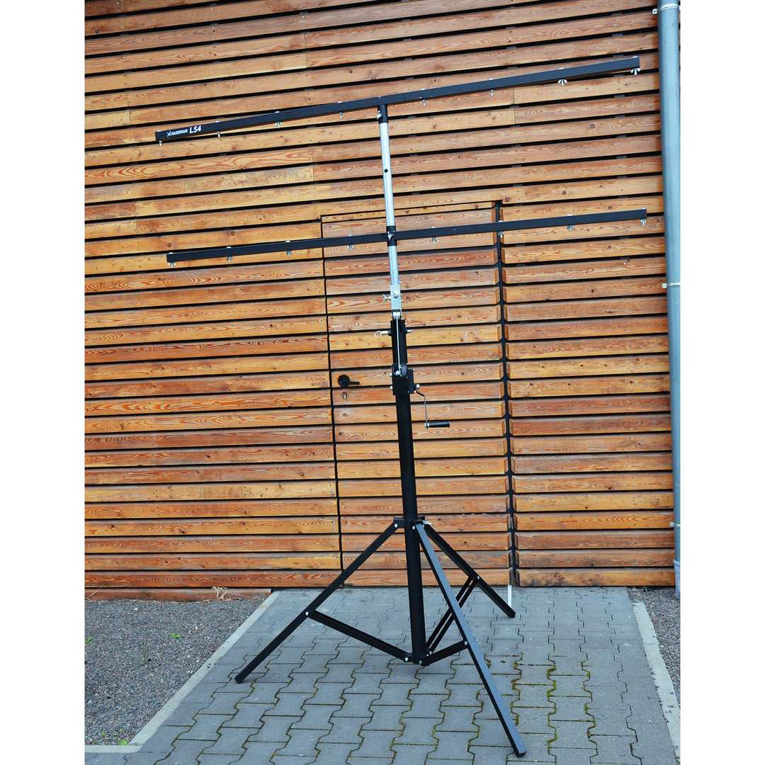 Hardman LS4 wind-up Lichtstativ mit doppelter Quertraverse, 1,7 bis 4,3 m