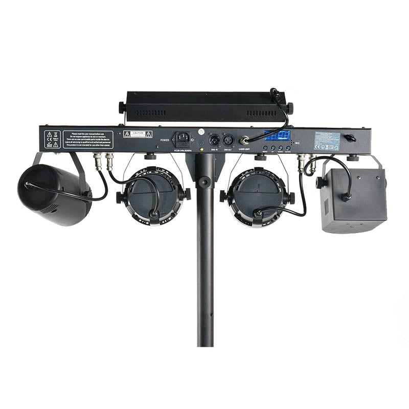 LIGHT4ME T-BAR LASER STROBE LED PAR DERBY UV IR Multi-Effekt
