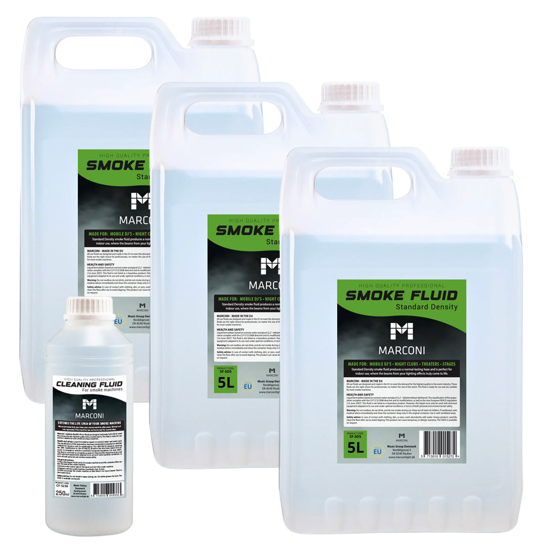 3 x 5L Nebelfluid (Standard Density) + 250ml Reinigungsflüssigkeit