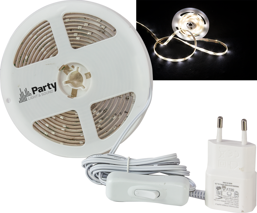 Party Light & Sound LED Streifen (Weiß, 3m)