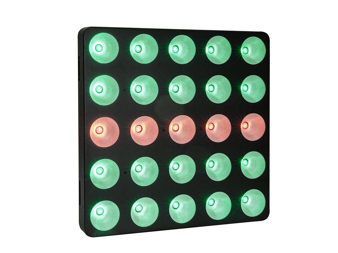 EUROLITE Set 4x LED Pixel-Matrix-Panel 5x5 RGB/WW + Flightcase mit Rollen