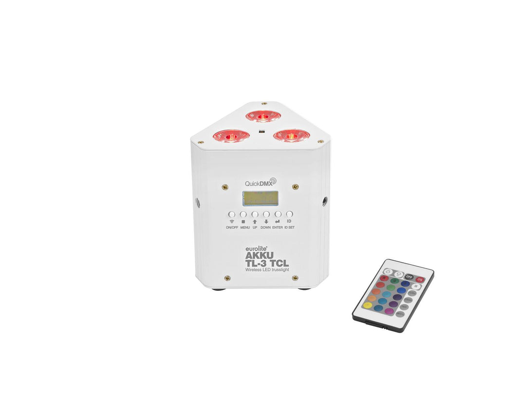EUROLITE Set 4x AKKU TL-3 TCL weiß + Case mit Ladefunktion