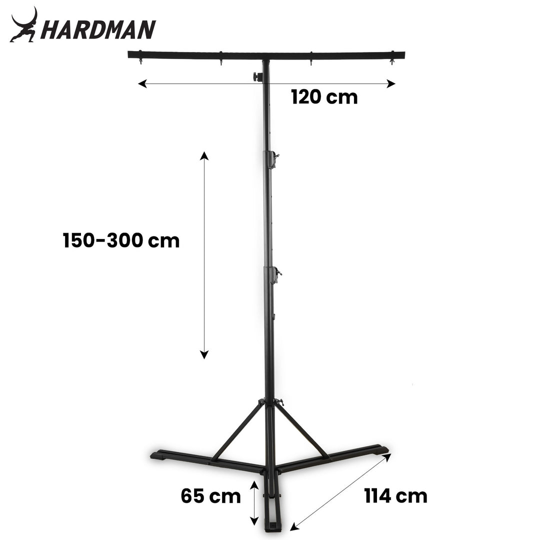 Hardman HLS13 Lichtstativ mit T-Bar und Tasche, 3 m, 70 kg