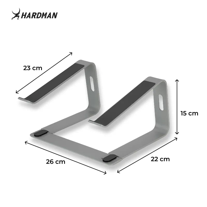 Hardman LSR2 – Zusammenklappbarer Laptopständer aus Aluminium, silberfarben