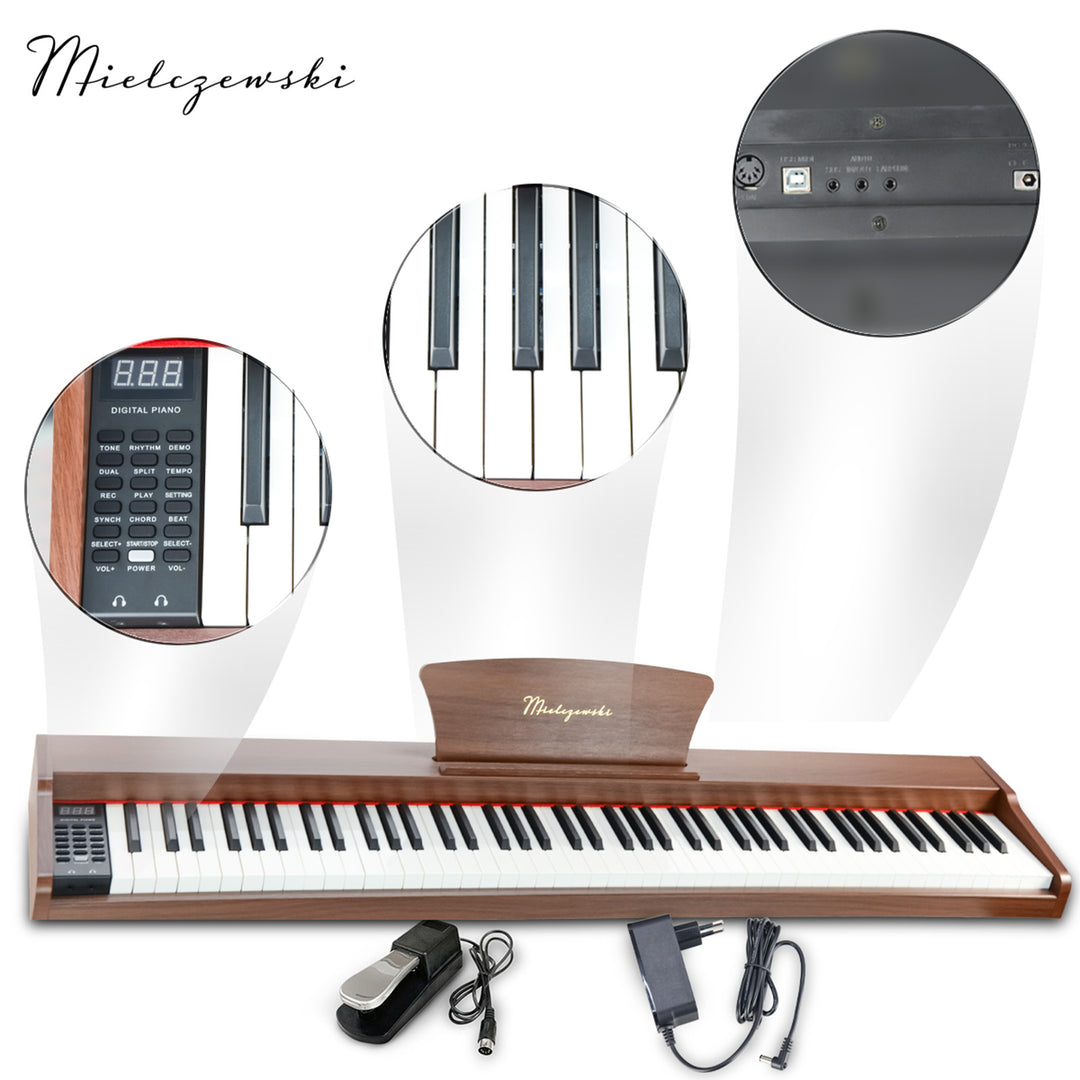 Mielczewski digitalpiano mit Metallbeinen, braun
