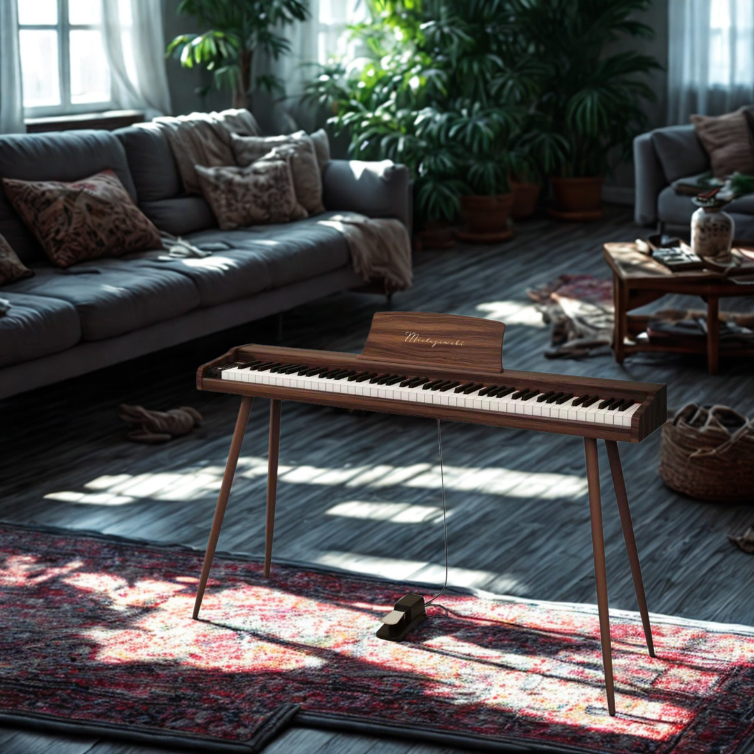 Mielczewski digitalpiano mit Metallbeinen, braun
