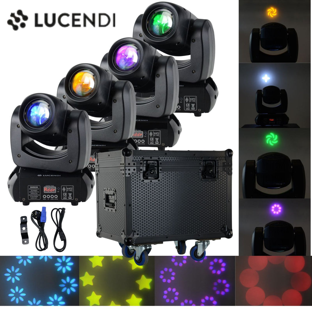 Lucendi BEAM100 moving head, Set mit 4 Stück und case
