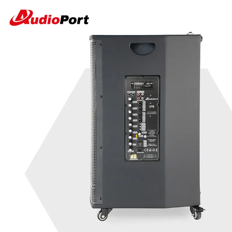 Audioport V15 tragbarer aktiver Lautsprecher mit 500 W und 2 mikrofonen