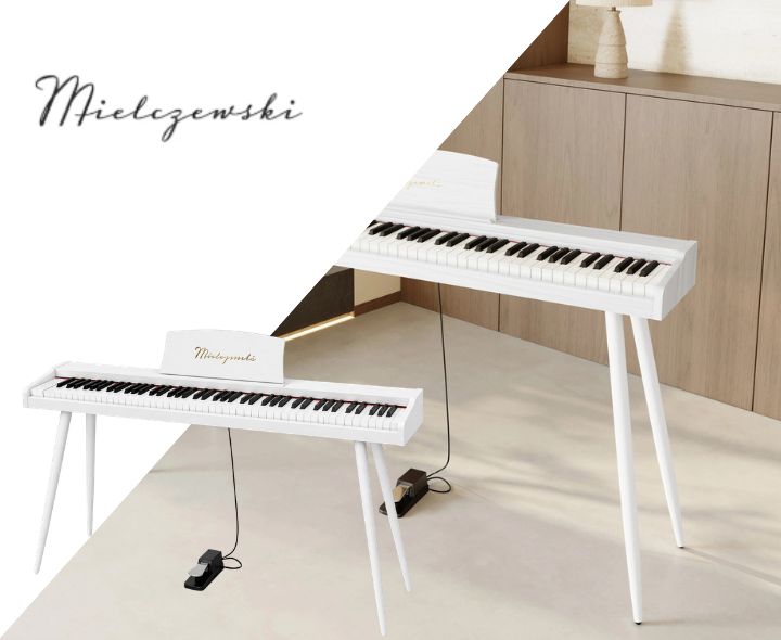 Mielczewski Virelai digitalpiano mit Beinen, weiß