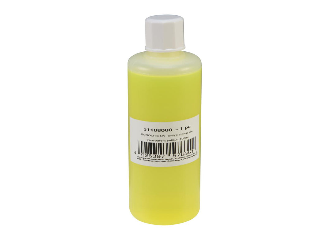 EUROLITE UV-aktive Stempelfarbe, transparentes Gelb, 100ml