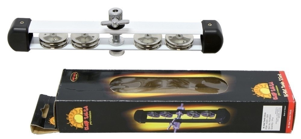 GEWA Club Salsa Hi-Hat-Tamburin mit 4 doppelten Schellen