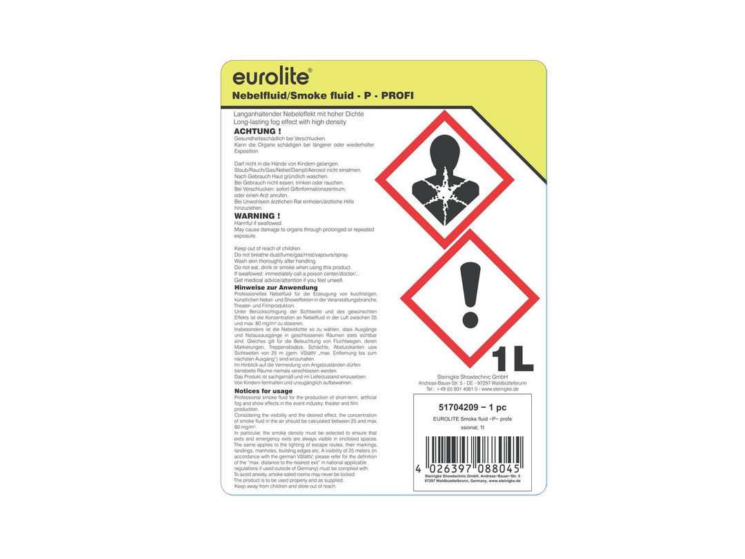 EUROLITE SMOKE FLUID -P- Professional, 1l Nebelfluid