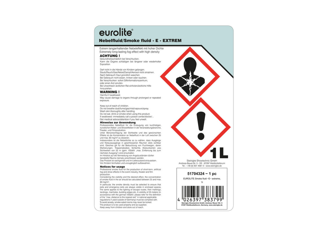 EUROLITE SMOKE FLUID -E- Extreme, 1l Nebelfluid