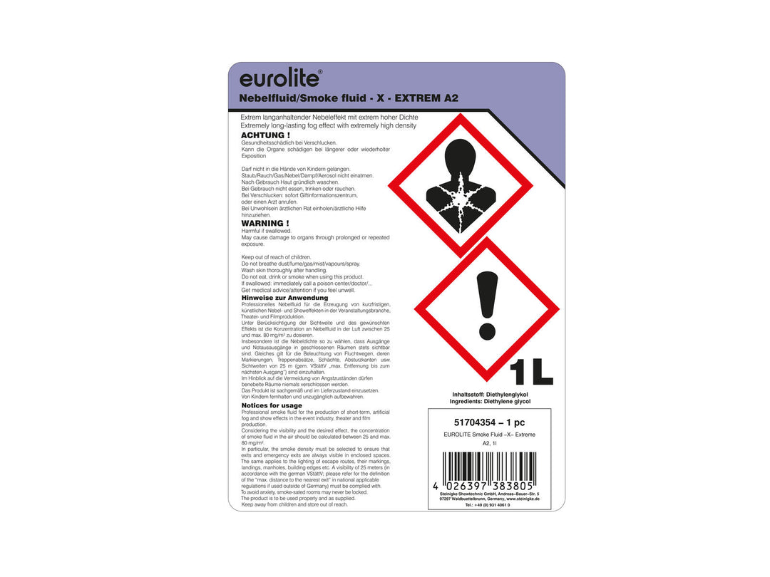 EUROLITE SMOKE FLUID -X- Extreme A2, 1l Rauchfluid