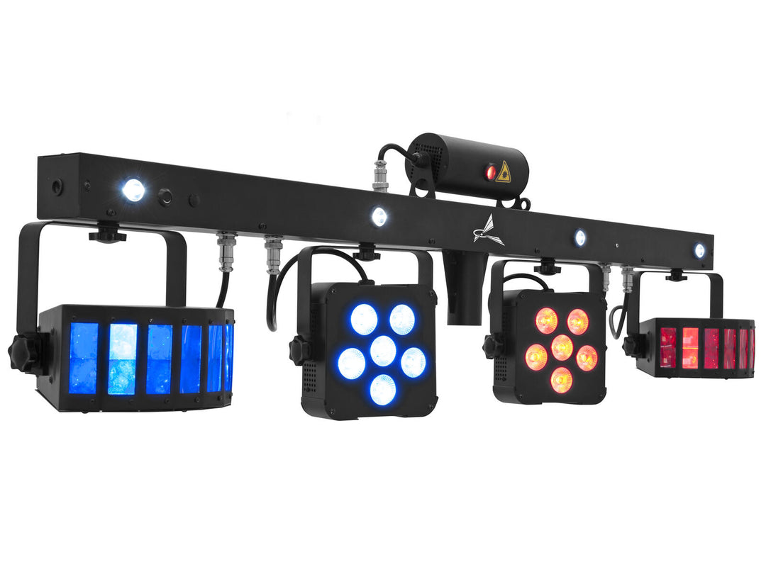 EUROLITE Set 2x LED KLS Laser Bar PRO + Easy Show + 2x M-4 Lautsprecherständer