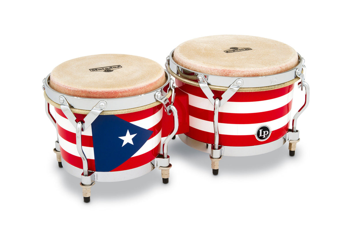 Latin Percussion Bongo Matador Wood - Puerto Rican Flag (M201-PR)