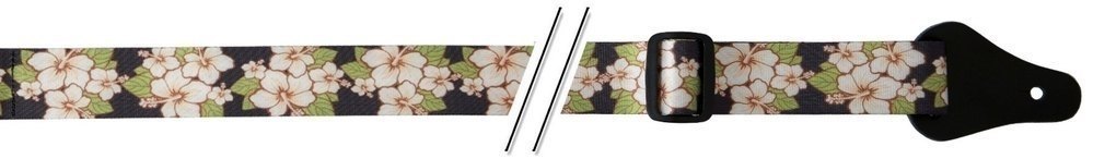 Fire & Stone Ukulelengurt aus Nylon, "White Hibiscus", 37 mm