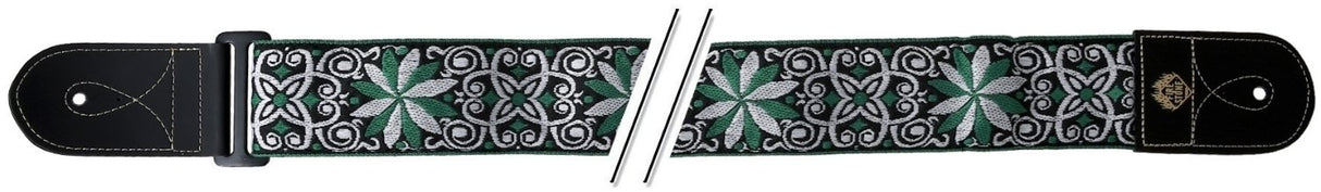 GEWA Gitarren Gurte F&S Folk Jacquard - Grün-White