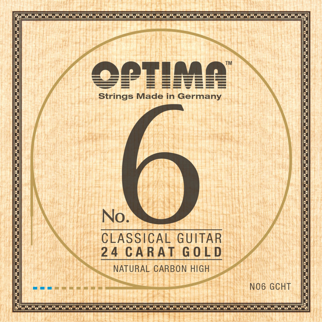 Optima Saiten für klassische Gitarren No. 6 24 Karat Gold - Set Carbon Gold hoch (NO6.GCHT)