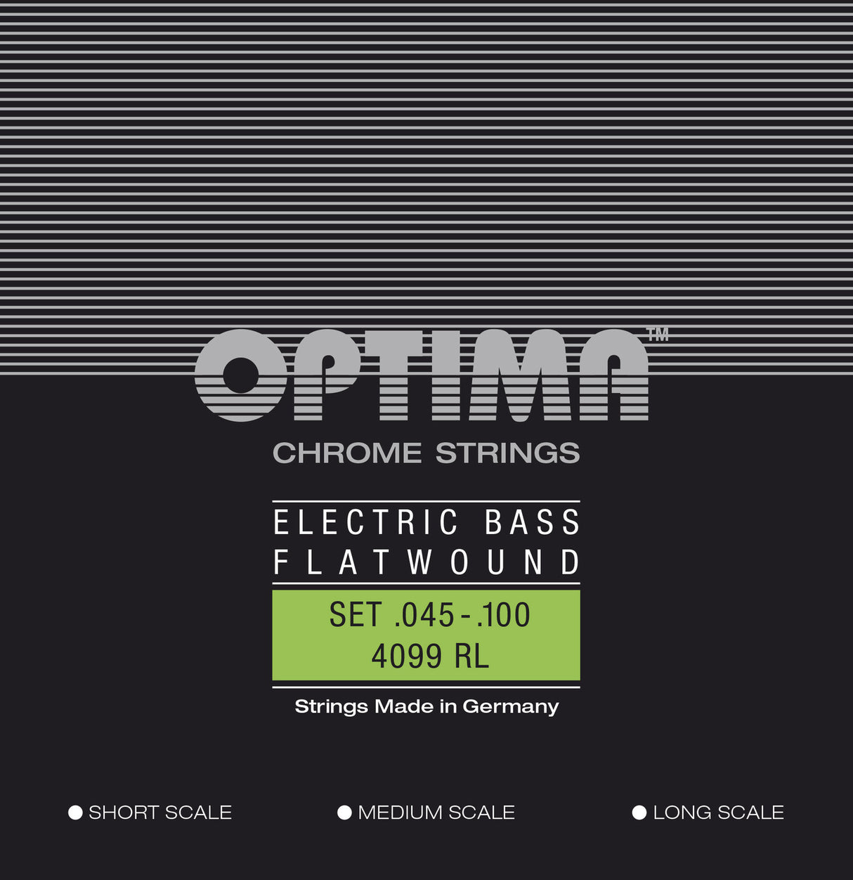 Optima E-Bass Saiten Chrome Strings Flat Wound medium scale - Set (4099M)