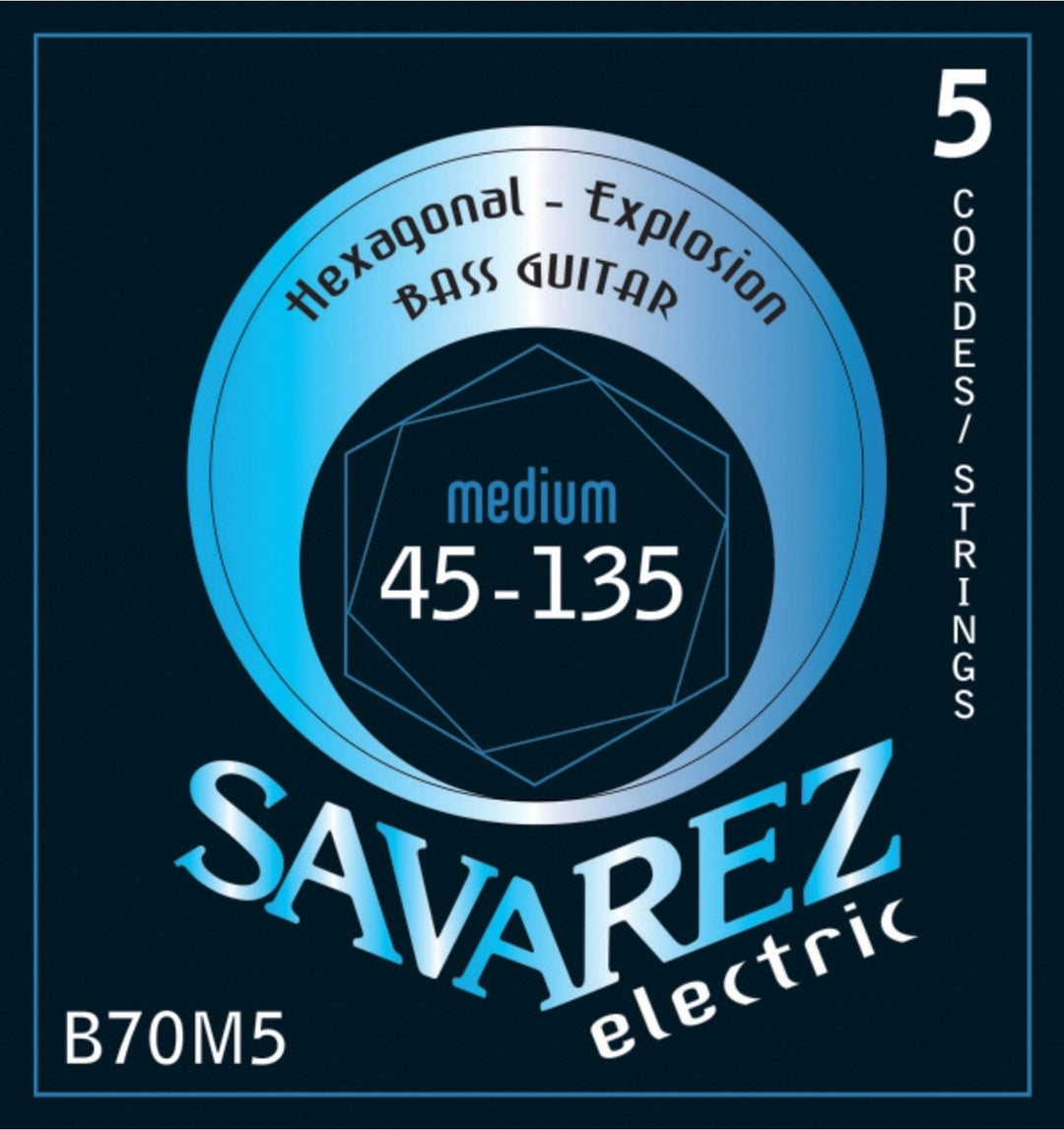 Savarez E-Bass Saiten Hexagonal Explosion - 5-str. Medium-Light (B70M5)