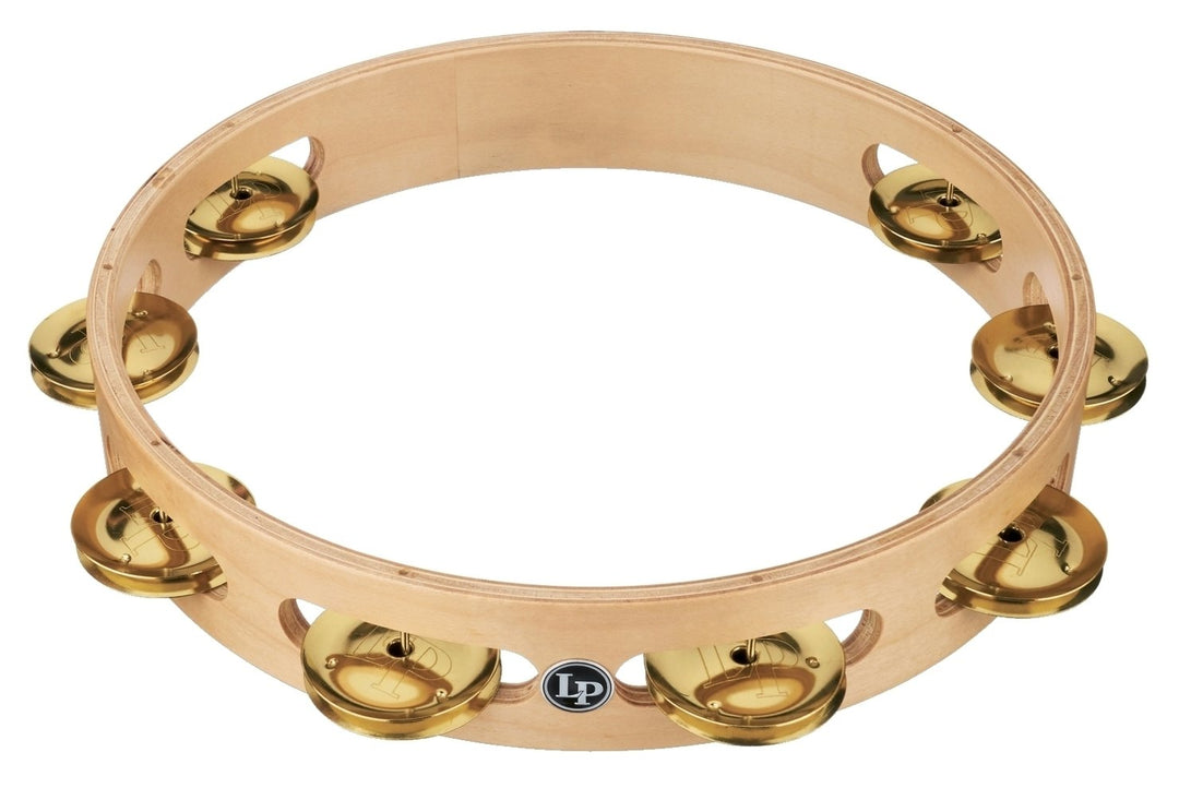Latin Perkussion Tambourine Pro 10 in Single Row Tambourin - Brass (LP380A-BR)