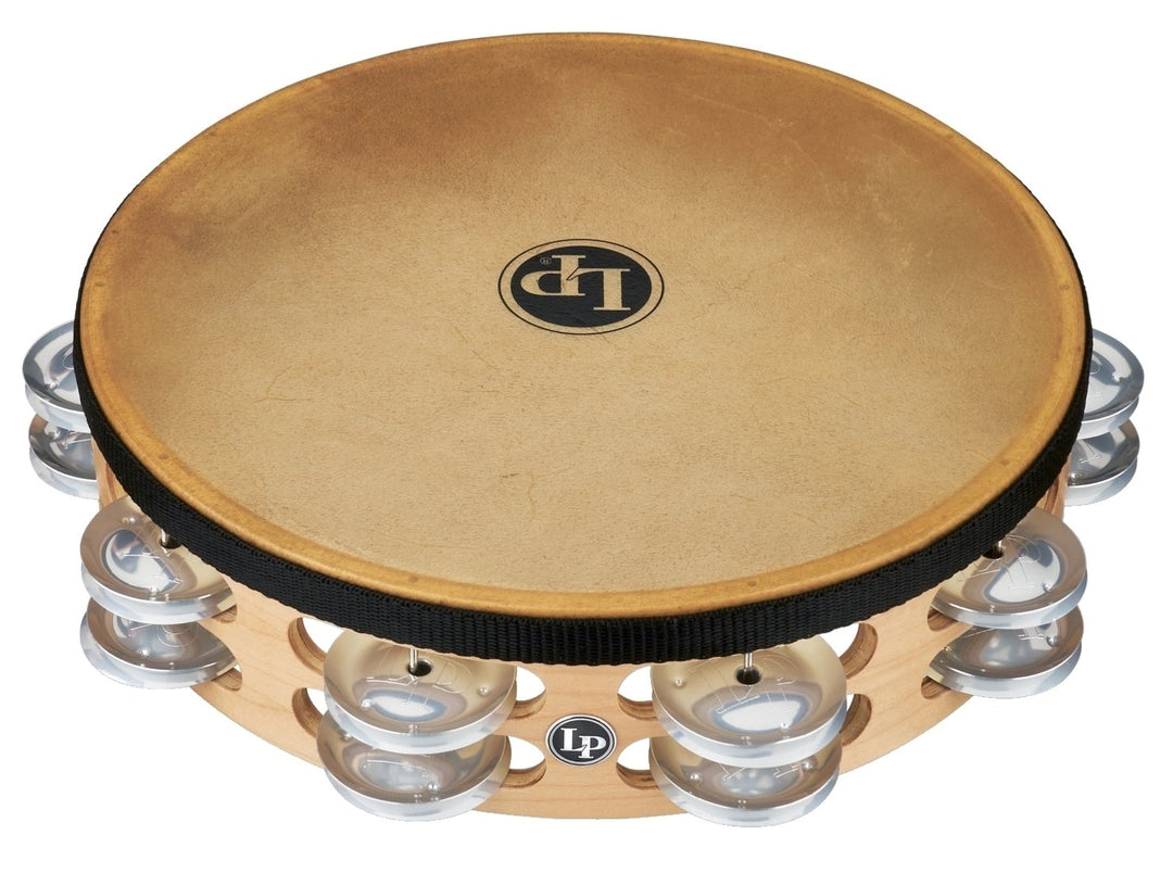 Latin Percussion Tamburin Pro 10 in Doppelreihe mit Fell - 10" Messing/Bronze (LP384-BB)