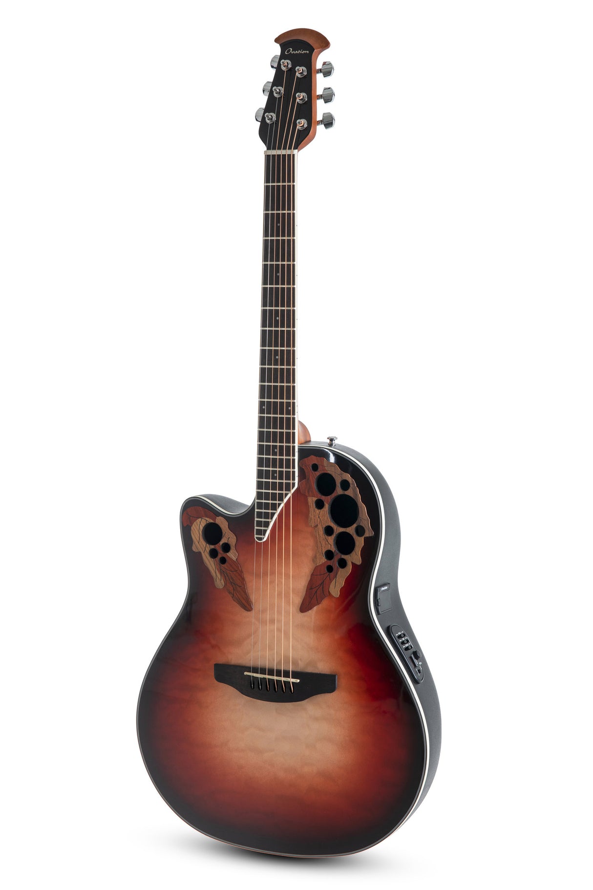 Ovation E-Akustik Gitarren Celebrity Elite Plus Mid Cutaway - Lefthand Ruby Burst (CE44LX-1R-G)