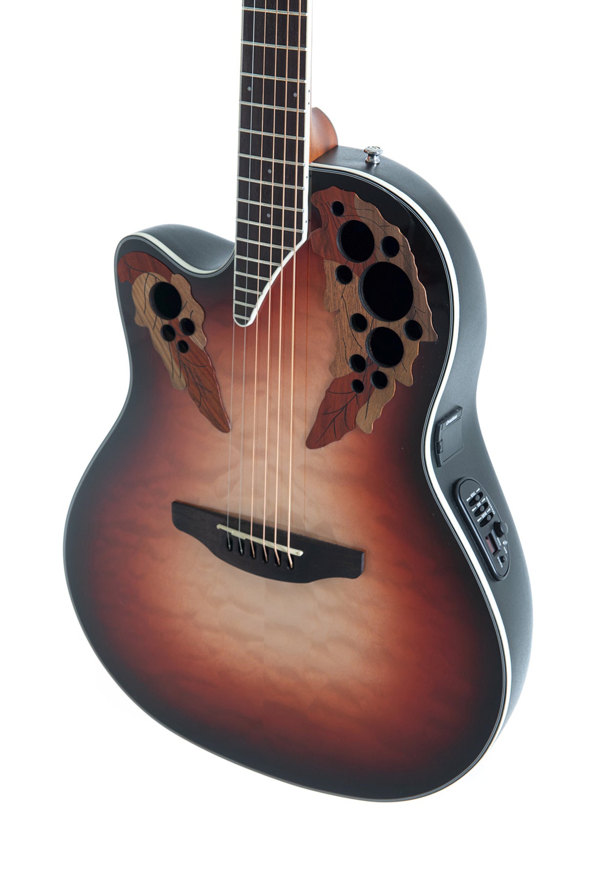 Ovation E-Akustik Gitarren Celebrity Elite Plus Mid Cutaway - Lefthand Ruby Burst (CE44LX-1R-G)