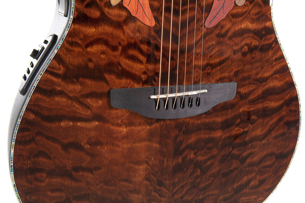 Ovation E-Akustik Gitarren Celebrity Elite Plus Mid Cutaway - Dark Tiger Eye (CE44P-TGE-G)