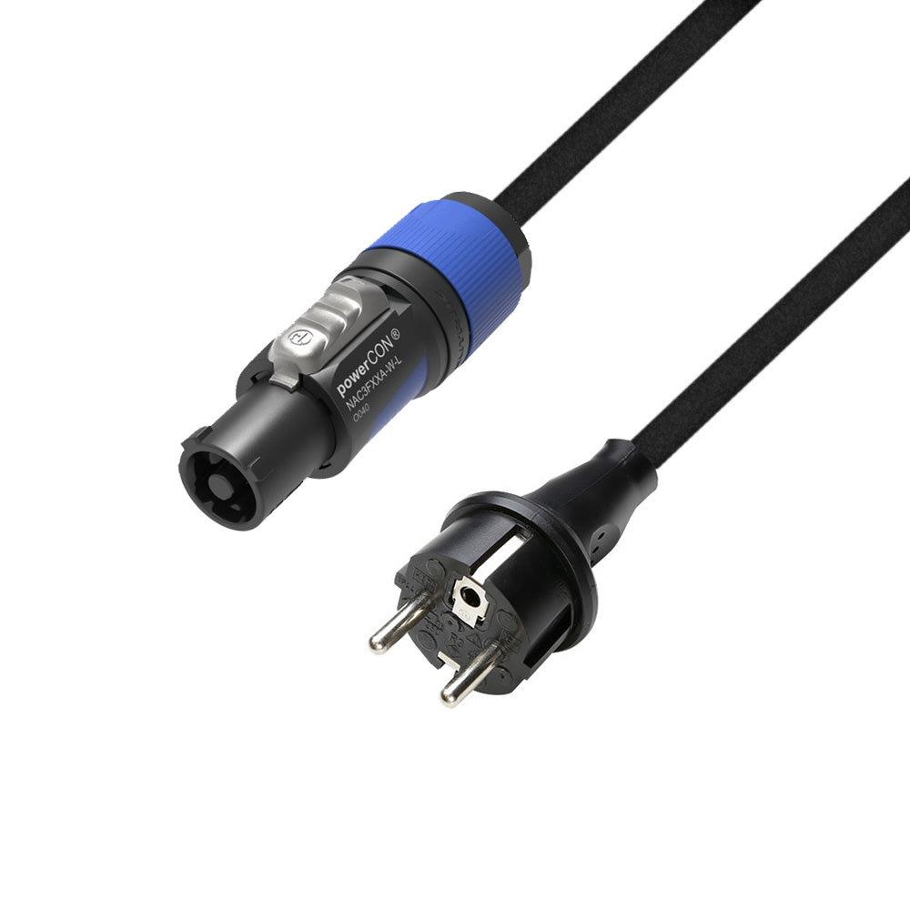 Adam Hall Cables 5 STAR PCON 0150 - Stromkabel | Neutrik powerCON® zu CEE 7/7 mit Titanex®-Leitung | 1,5 m